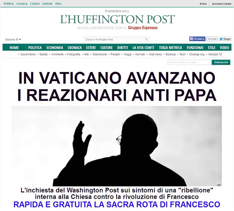 cp - I  MALUMORI DELLA CORTE PONTIFICIA VERSO L'OPERATO DI FRANCESCO