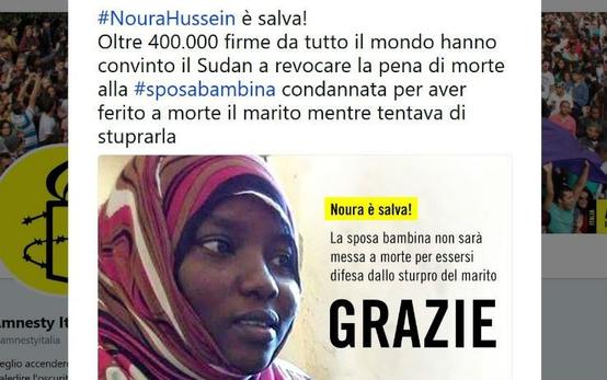 sudan1803 - SUDAN,  ANNULLATA PENA DI MORTE PER SPOSA BAMBINA CHE UCCISE IL MARITO
